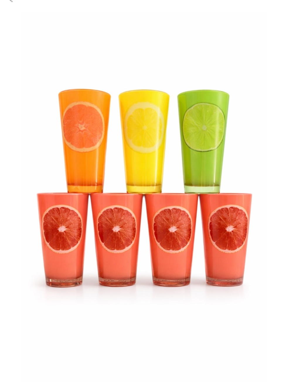 7 Citrus Themed Acrylic‎ Cups 24 Ounce